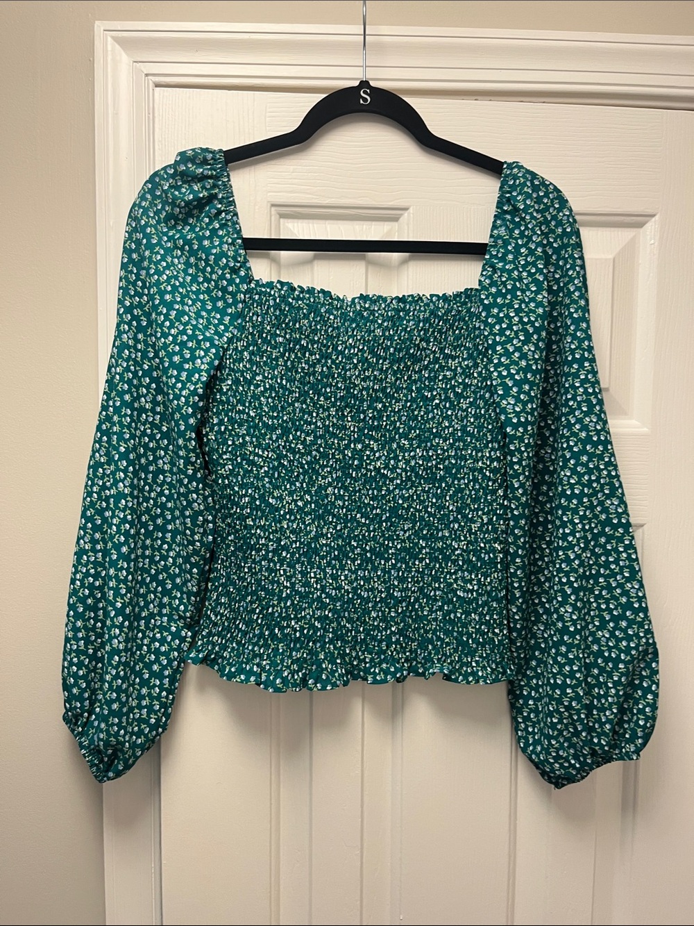 Floral Smocked Square-Neck Blouse - Picture 1 of 2